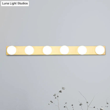 Minimalistic Black/White Finish Vanity Lighting Fixture Open Bulb 4/5 Heads Metal Wall Light For