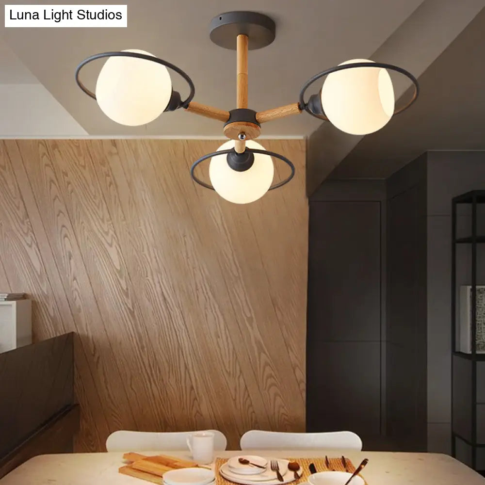 Minimalistic Circle Pendant Chandelier With 3 Lights For Dining Room