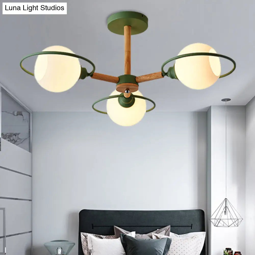 Minimalistic Circle Pendant Chandelier With 3 Lights For Dining Room