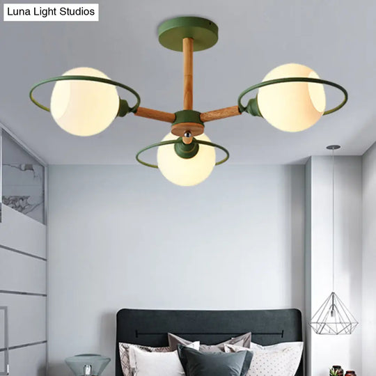 Minimalistic Circle Pendant Chandelier With 3 Lights For Dining Room