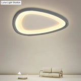Minimalistic Dark Grey Droplet Led Flushmount Ceiling Light For Bedrooms - Modern Metal Design
