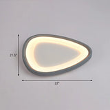 Minimalistic Dark Grey Droplet Led Flushmount Ceiling Light For Bedrooms - Modern Metal Design Gray