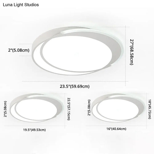 Minimalistic Led Circle Flushmount Ceiling Light - Acrylic White Lamp