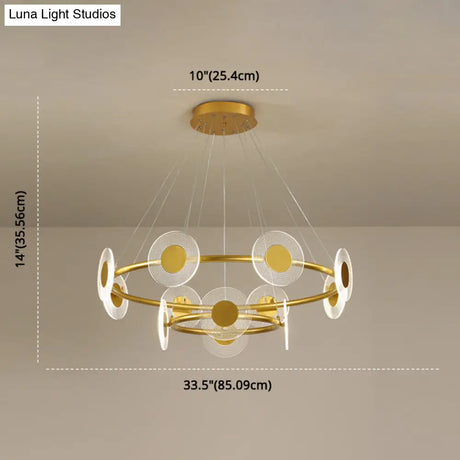 Minimalistic Led Circles Suspension Lamp: Acrylic Chandelier Pendant Light For Living Room