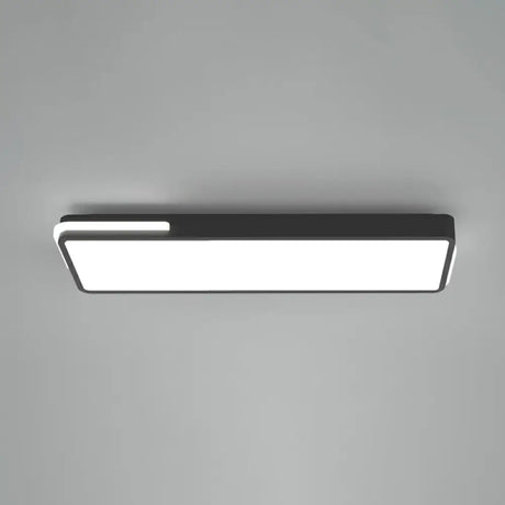 Minimalistic Led Flush Light In Black - Rectangular Corridor Mount With Acrylic Cover / 23.5