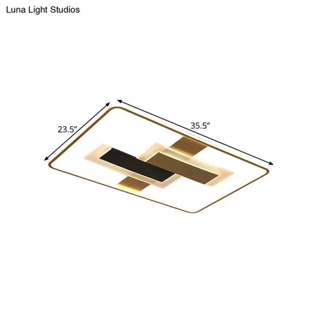 Minimalistic Led Gold Ceiling Mounted Light With Acrylic Shade - Warm/White/3 Color Options