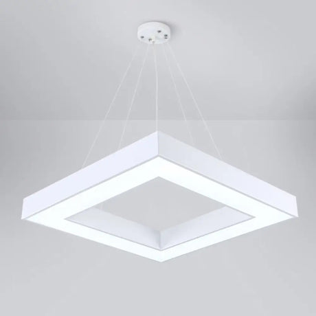 Sleek Led Square Chandelier Ceiling Light With Acrylic Shade For Offices