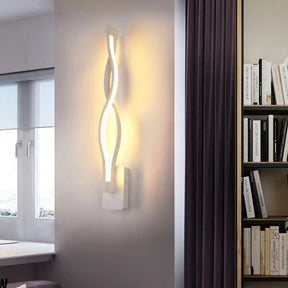 Minimalistic Metal Led Stairway Sconce In Warm/White Light - Black/White White /
