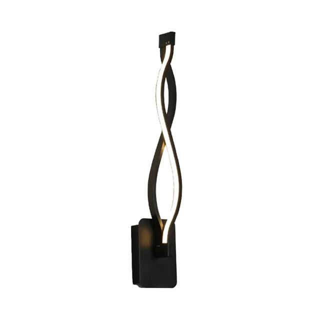 Minimalistic Metal Led Stairway Sconce In Warm/White Light - Black/White