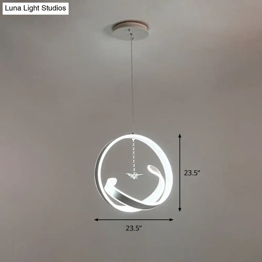 Minimalist Acrylic Led Pendant Light - Twist Design Warm/White