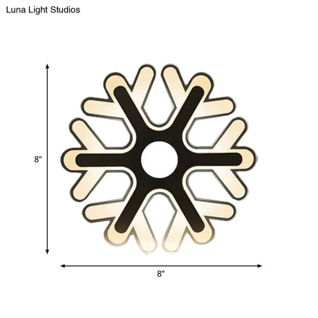 Minimalistic White Acrylic Led Wall Lamp For Bedroom - Diamond Twig Flower Design
