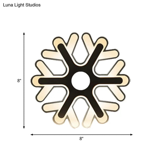 Minimalistic White Acrylic Led Wall Lamp For Bedroom - Diamond Twig Flower Design