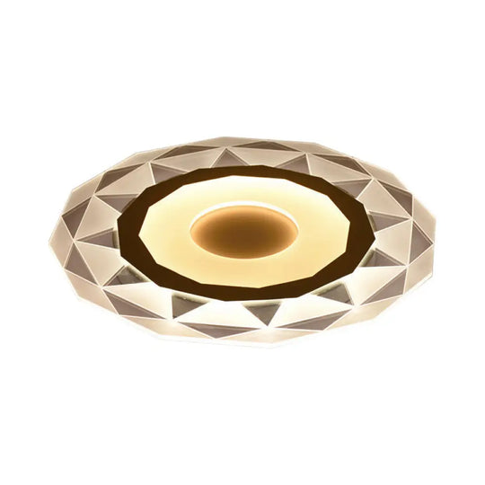 Minimalistic White Acrylic Led Wall Lamp For Bedroom - Diamond Twig Flower Design / F
