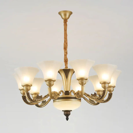 Minimalistic White Frosted Glass Bedroom Chandelier Light Fixture With Hanging Lamp Kit 10 /