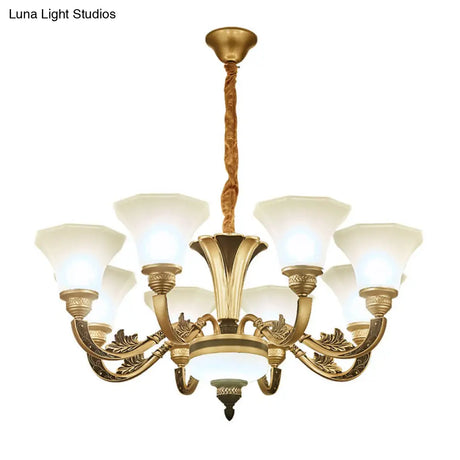 Minimalistic White Frosted Glass Bedroom Chandelier Light Fixture With Hanging Lamp Kit