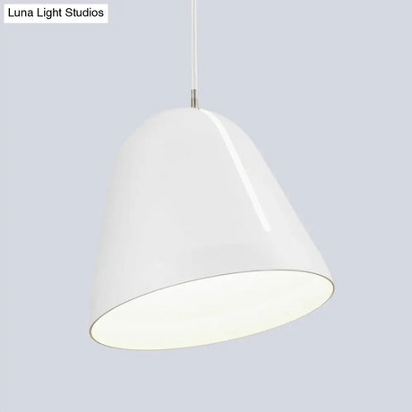 Modern 1-Head Ceiling Light With White Aluminum Dome Shade