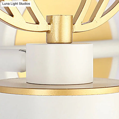 Modern 2/3/4-Light White Cylindrical Vanity Lighting With Antler Design - Natural Light Led Wall