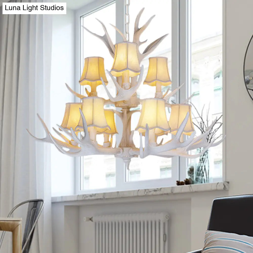 Modern 3/4/5-Light Cone Resin Chandelier Ceiling Lamp - White | Living Room Fixture