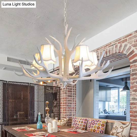 Modern 3/4/5-Light Cone Resin Chandelier Ceiling Lamp - White | Living Room Fixture