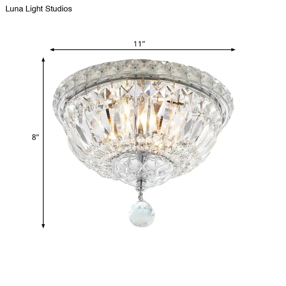 Modern 6 - Light Clear Crystal Flush Mount Ceiling Lamp Fixture