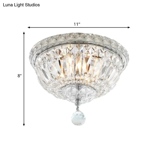 Modern 6 - Light Clear Crystal Flush Mount Ceiling Lamp Fixture