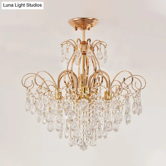 Modern 7-Light Gold Ceiling Flush Mount Fixture For Living Room - Sleek & Stylish