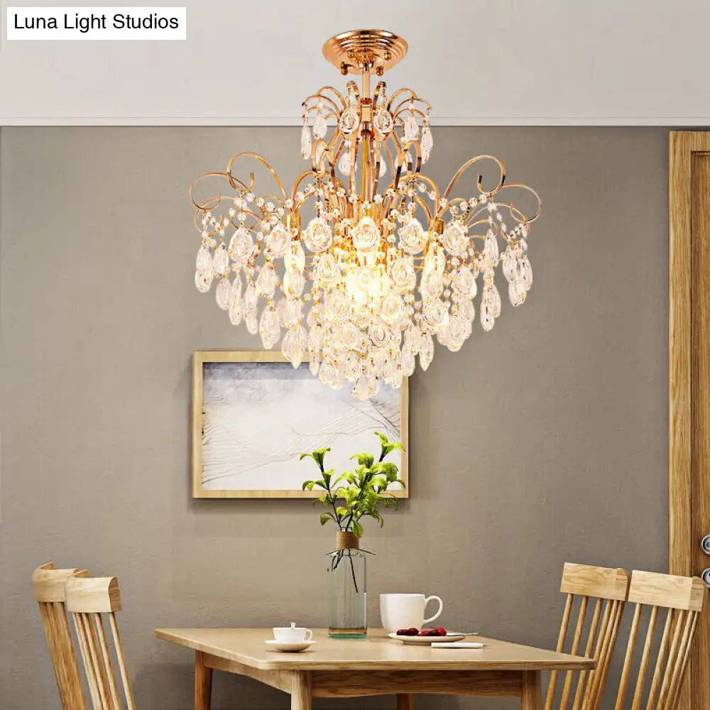 Modern 7-Light Gold Ceiling Flush Mount Fixture For Living Room - Sleek & Stylish