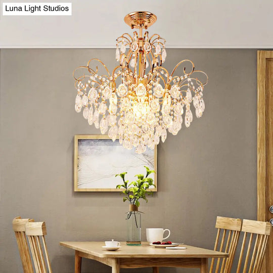 Modern 7-Light Gold Ceiling Flush Mount Fixture For Living Room - Sleek & Stylish