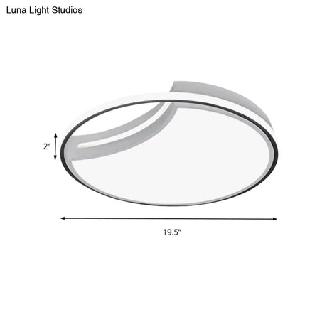 Modern Acrylic Ceiling Lamp: Incomplete Circle Design Stylish Mount Light For Foyer