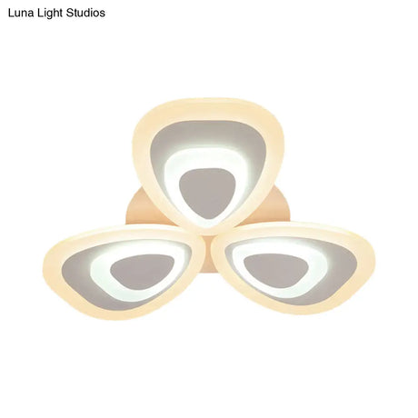 Modern Acrylic Ceiling Light Fixture - Peacock Tail Design Led Flush Mount Lamp With 3/5/9 Lights