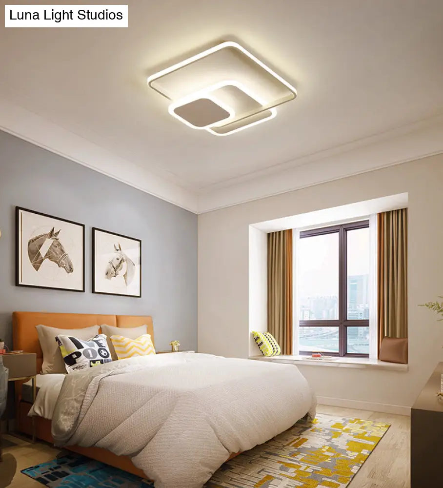 Modern Acrylic Circle Flush Mount Ceiling Light For Bedroom