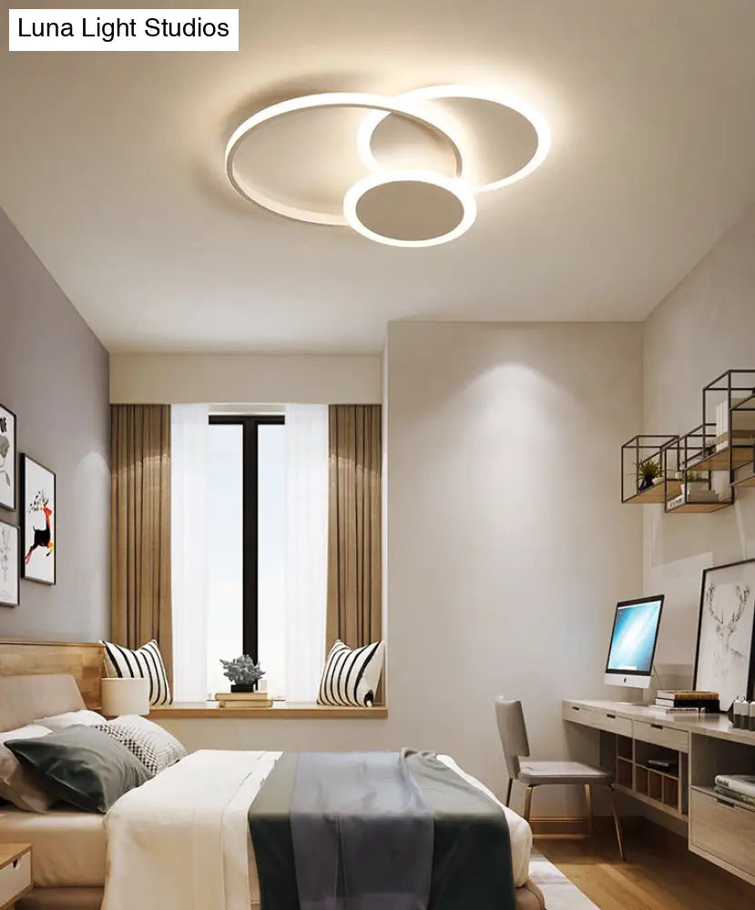 Modern Acrylic Circle Flush Mount Ceiling Light For Bedroom