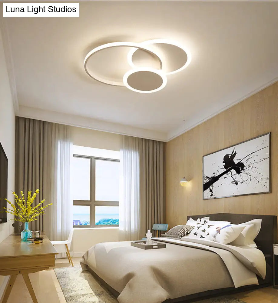 Modern Acrylic Circle Flush Mount Ceiling Light For Bedroom