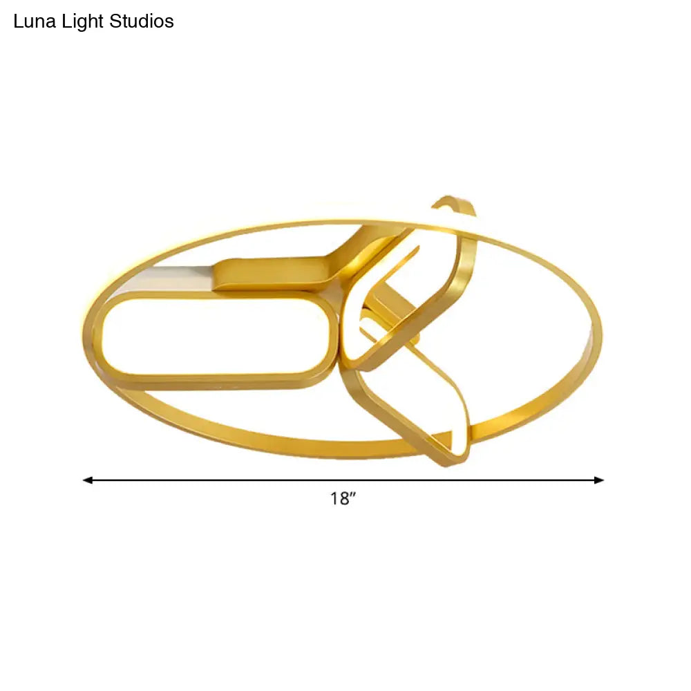 Modern Acrylic Circular Flush Light: 18’/21.5’ Wide Led Bedroom Ceiling Mount Lamp In