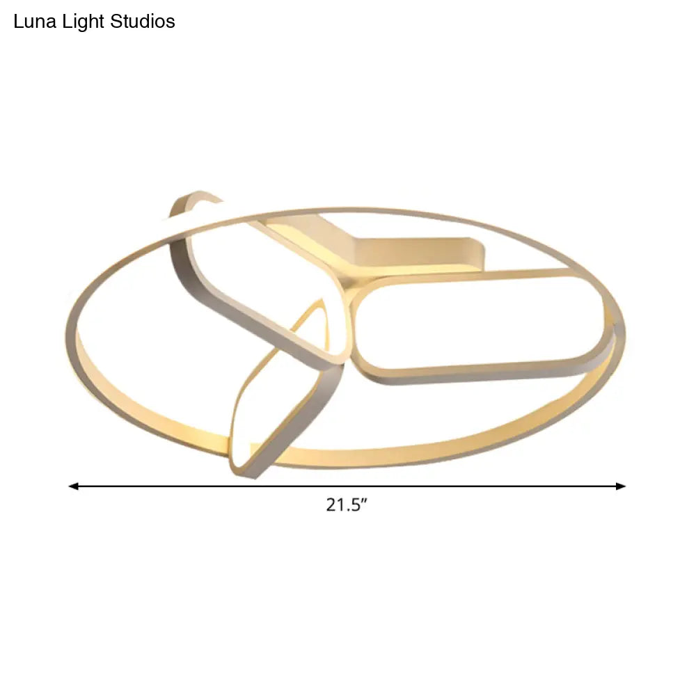Modern Acrylic Circular Flush Light: 18’/21.5’ Wide Led Bedroom Ceiling Mount Lamp In