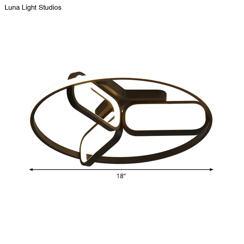 Modern Acrylic Circular Flush Light: 18’/21.5’ Wide Led Bedroom Ceiling Mount Lamp In