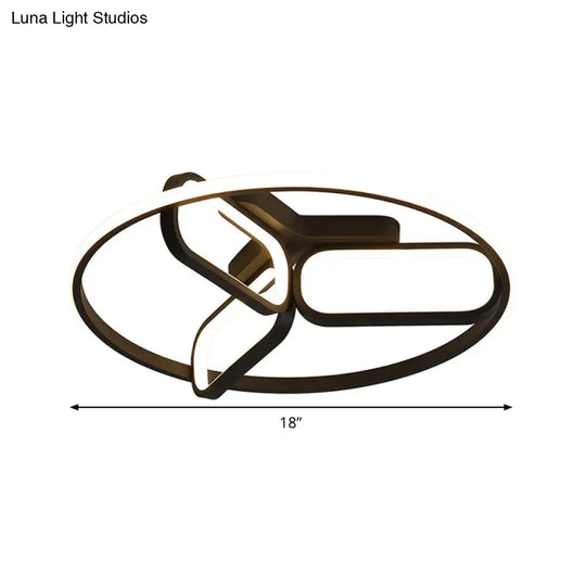 Modern Acrylic Circular Flush Light: 18’/21.5’ Wide Led Bedroom Ceiling Mount Lamp In