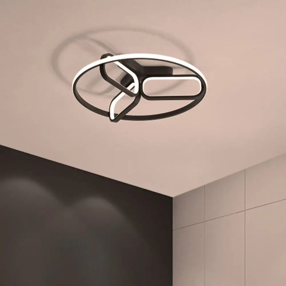 Modern Acrylic Circular Flush Light: 18’/21.5’ Wide Led Bedroom Ceiling Mount Lamp In