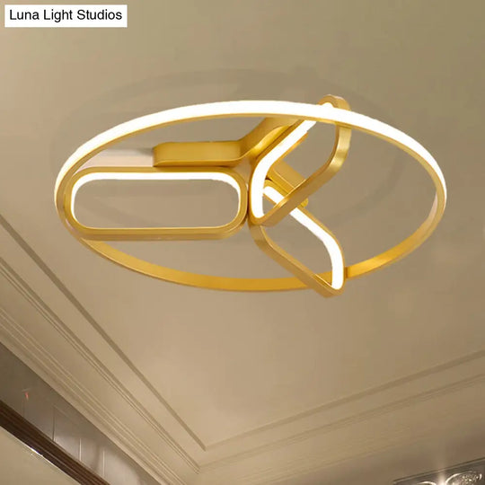 Modern Acrylic Circular Flush Light: 18/21.5 Wide Led Bedroom Ceiling Mount Lamp In Black/White/Gold
