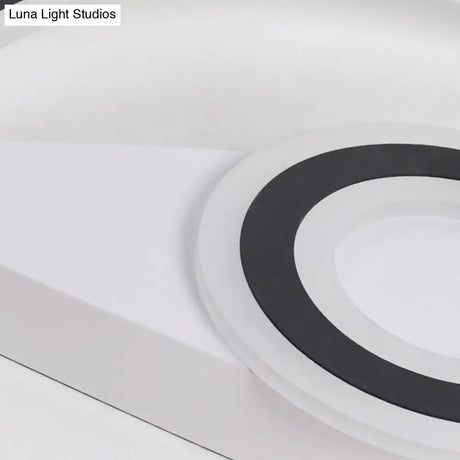 Modern Acrylic Circular Led Ceiling Mount Light In Black Perfect For Living Room