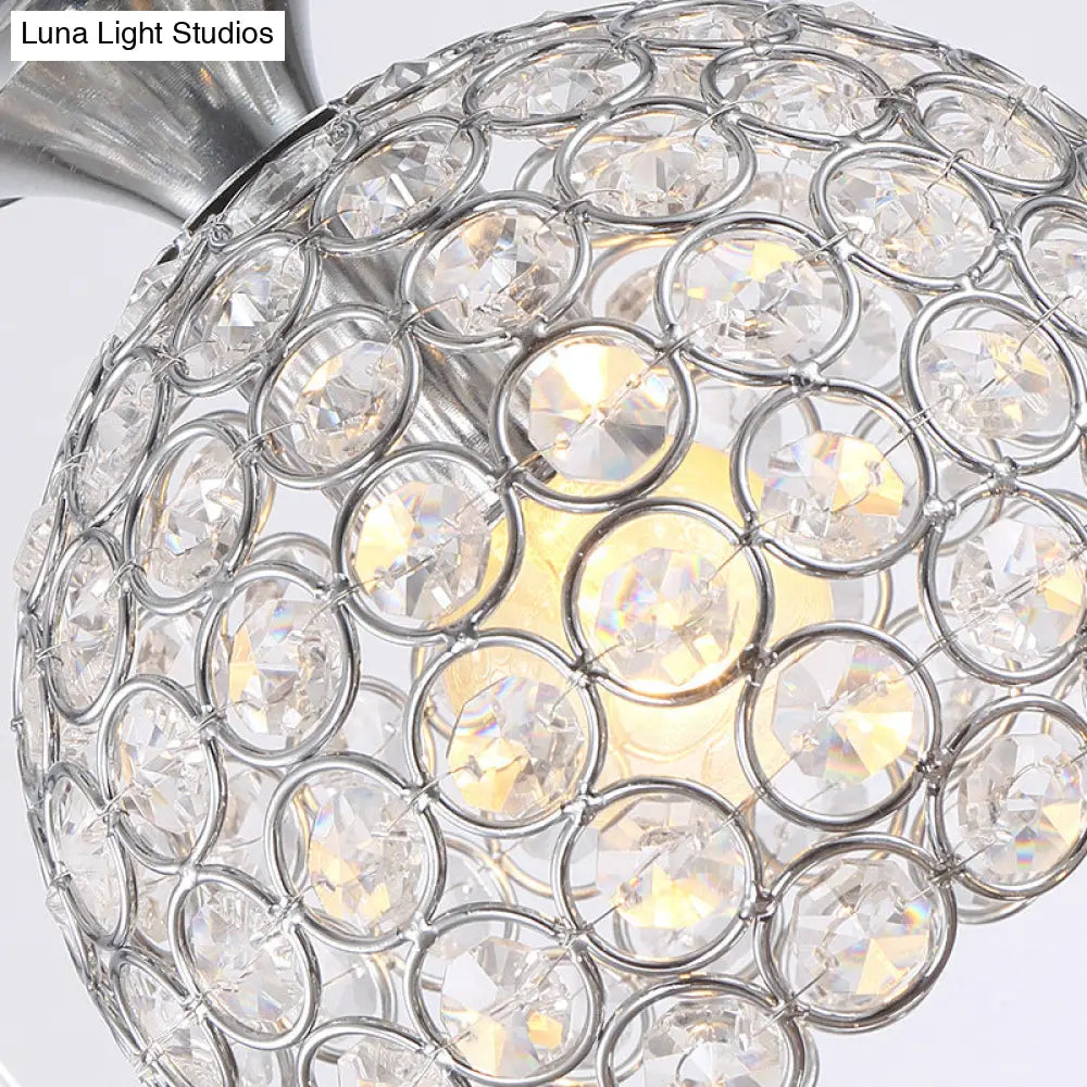Modern Acrylic Cluster Pendant Light With 3 Chrome Lights For Dining Room