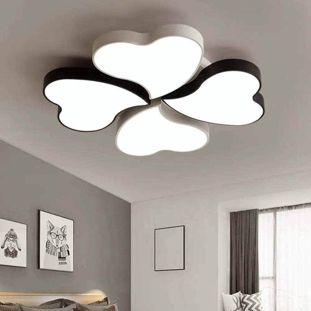 Modern Acrylic Flower Flush Mount Led Ceiling Light Fixture Simplicity In White / 21.5