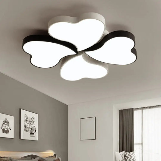 Modern Acrylic Flower Flush Mount Led Ceiling Light Fixture Simplicity In White / 21.5