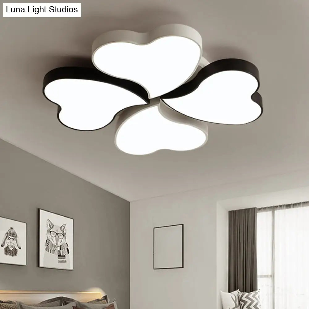 Modern Acrylic Flower Flush Mount Led Ceiling Light Fixture Simplicity In White