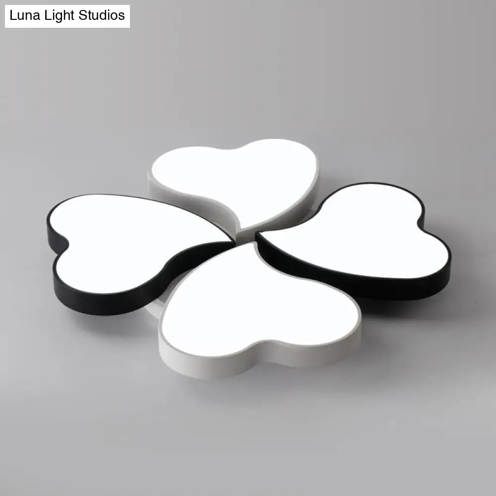 Modern Acrylic Flower Flush Mount Led Ceiling Light Fixture Simplicity In White