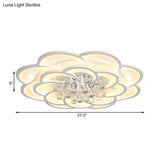 Modern Acrylic Flower Led Ceiling Light - Warm/White 20.5’/27’/31.5’ Wide For Living Room
