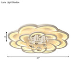 Modern Acrylic Flower Led Ceiling Light - Warm/White 20.5’/27’/31.5’ Wide For Living Room