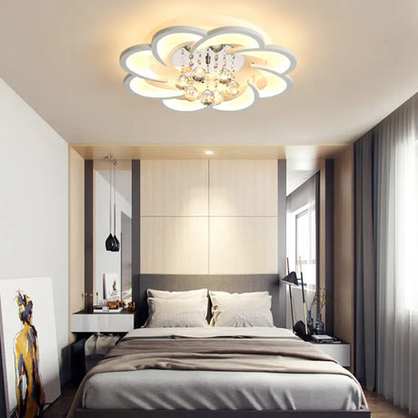 Modern Acrylic Flower Led Ceiling Light - Warm/White 20.5’/27’/31.5’ Wide For Living Room