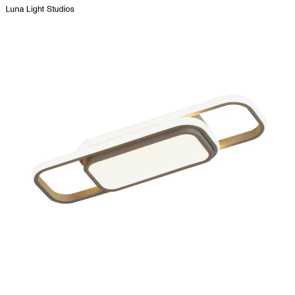 Modern Acrylic Flush Light Fixture - Grey/Black & White Led Flushmount (16’/23.5’) Warm/White