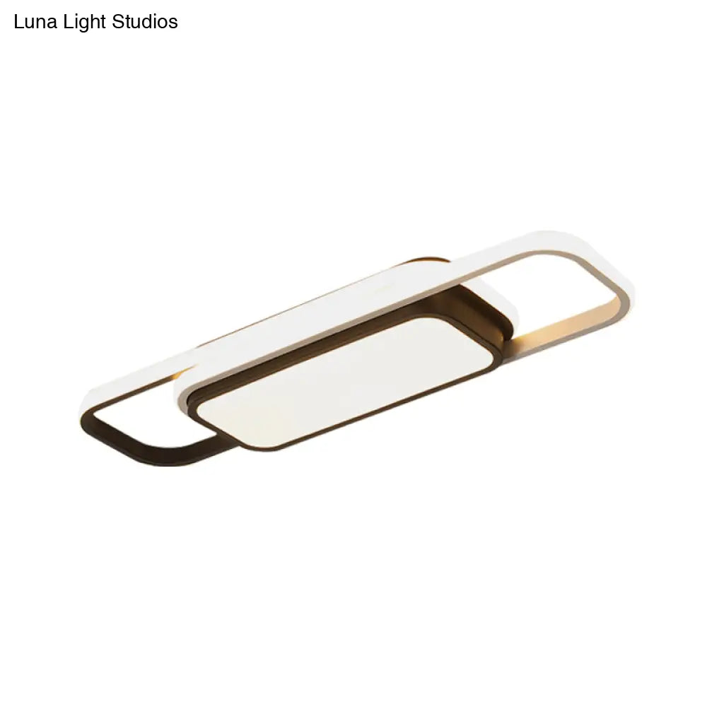 Modern Acrylic Flush Light Fixture - Grey/Black & White Led Flushmount (16’/23.5’) Warm/White